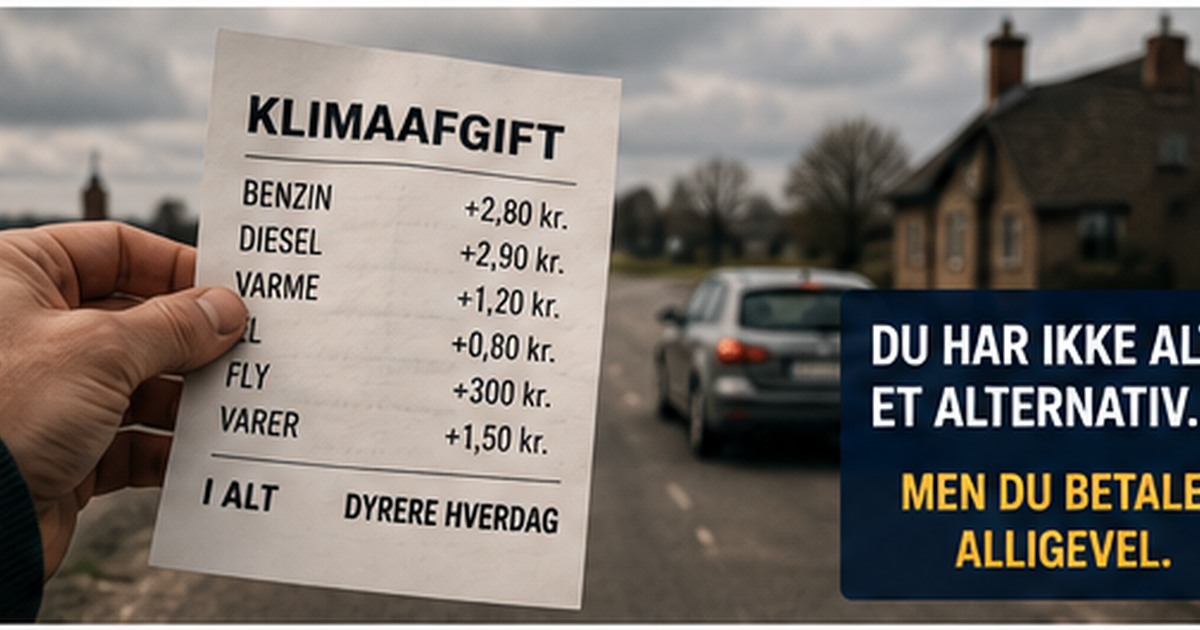 En pendler i et landdistrikt står med en regning for klimaafgifter