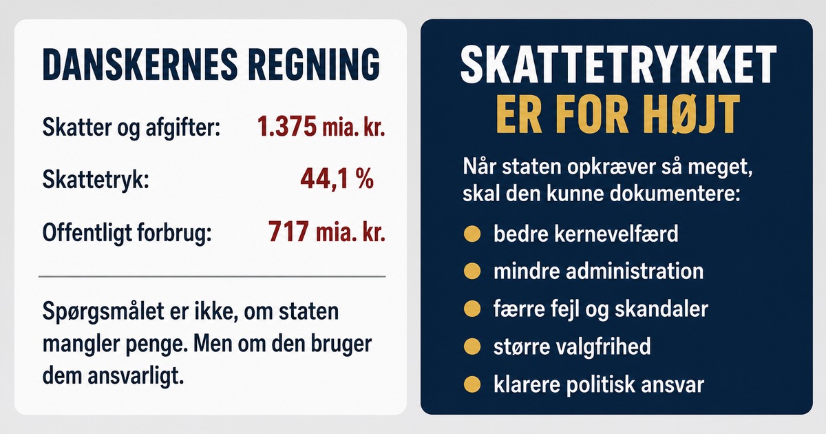 Dansk skatteregning og kritik af statens brug af pengene