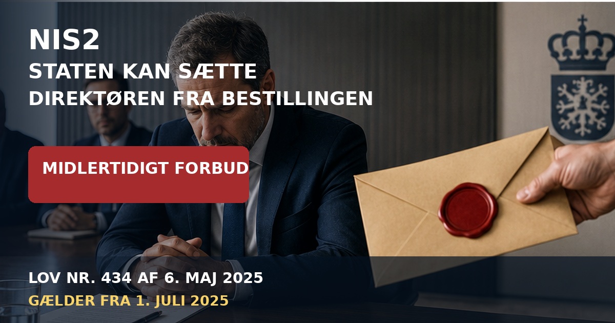 Direktør i bestyrelseslokale som modtager et myndighedsindgreb